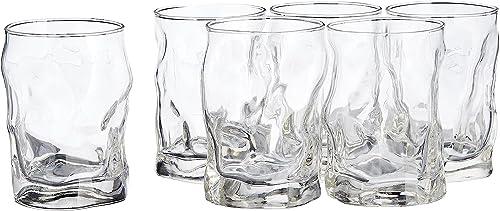 Bormioli Rocco Sorgente Rocks Glasses (Set of 6), 10.25 oz, Clear