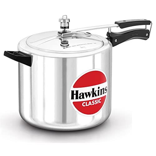 Hawkins Classic Pressure Cooker Wide, 10 Litre Capacity, Silver
