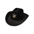 Lylac Cowboy Hat with Police Badge, Black