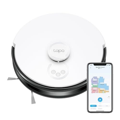 TP-Link Tapo LiDAR Navigation Robot Vacuum Cleaner and Mop, 4200Pa Hyper Suction, 3200 mAh, LiDAR & Gyro Dual Navi System, Auto-Charging, Smart Home,Voice & Remote Control (Tapo RV30C Mop)