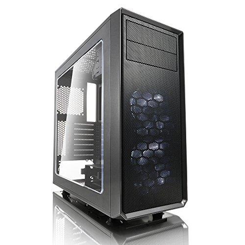 Fractal Design Focus G - Mid Tower Computer Case - ATX - High Airflow - 2X Fractal Design Silent LL Series 120mm White LED Fans Included - USB 3.0 - Window Side Panel - Grey