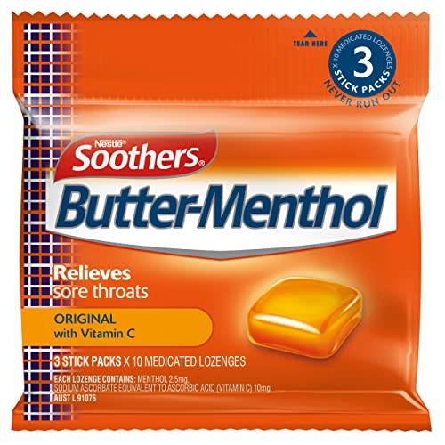 SOOTHERS Butter-Menthol Sore Throat Lozenges, 120g, 30mg