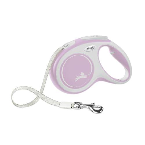 flexi New Comfort Retractable Dog Leash (Tape), 16 ft, Medium, Pink/Rose