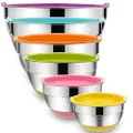 Umite Chef Mixing Bowls with Airtight Lids, 6 Piece Stainless Steel Metal Bowls by 1