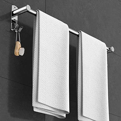 Stretchable 16-30 Inches Towel Bar for Bathroom Kitchen Hand Towel Holder Dish Cloths Hanger SUS304 Stainless Steel RUSTPROOF Wall Mount No Drill Sdjustable (ONE BAR)