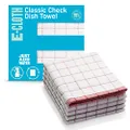 E-Cloth Classic Check Dish Microfiber Cleaning Towel, 4 Pack - New Version, Red