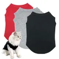 Dog Shirts Pet Clothes Blank Clothing, 3pcs Puppy Vest T-Shirts Cat Apparel Vests Cotton Doggy Shirt Soft and Breathable Outfits for Small Extra Small Medium Large Extra Large Dogs