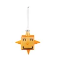 Alessi Cubik Star GJ02 2 - Vintage Design Christmas Decoration, Five-Pointed Star Representation, in Blown Glass Hand-Decorated, Deep Yellow