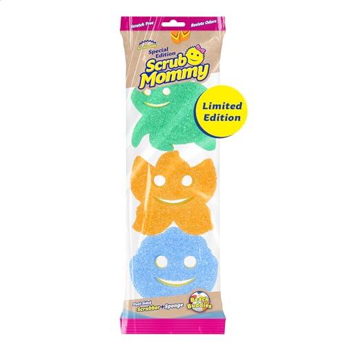 Scrub Daddy Scrub Mommy Special Edition Summer - Scratch-Free Multipurpose Dish Sponge - BPA Free & Made with Polymer Foam - Stain & Odor Resistant Kitchen Sponge (3ct)