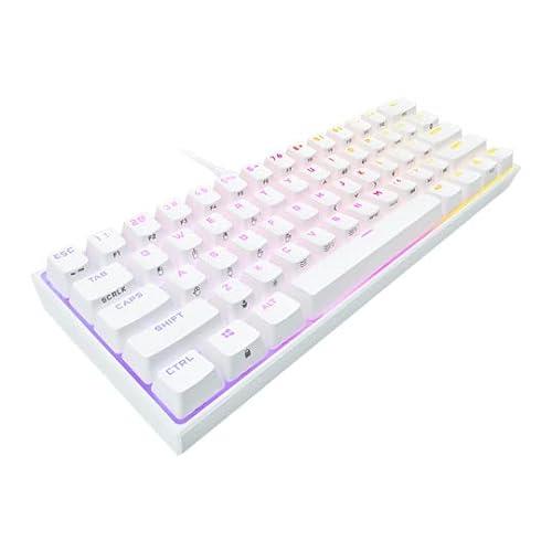 CORSAIR K65 RGB Mini 60% Mechanical Wired Gaming Keyboard – Cherry MX RED Linear Switches – PBT Double-Shot Keycaps – iCUE Compatible – QWERTY UK – PC, Mac, Xbox – White