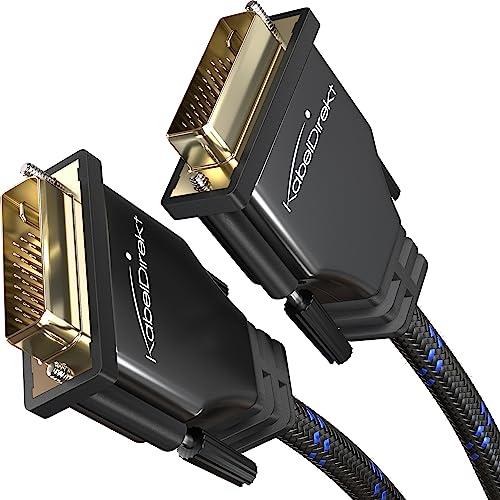 Dual Link DVI Cable, Nylon Braided, ferrite core and Break-Proof Full-Metal Plugs – 1m (Digital DVI-D/24+1 Monitor Cable, DVI to DVI, up to 2560×1600 at 60Hz or Full HD/1080p) – CableDirect