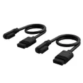 CORSAIR iCUE LINK Slim Cables - 200mm Straight/Slim 90° - Black