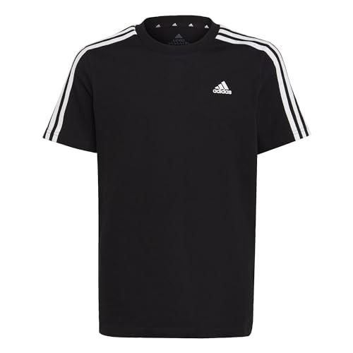adidas Sportswear Essentials 3-Stripes Kids' Cotton T-Shirt, Black, 11-12 Years