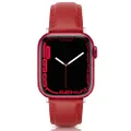EDIMENS Leather Strap Compatible for Apple Watch 38mm 40mm 41mm, Genuine Leather Sport Casual Wristband Compatible with iWatch Series 7 6 5 4 3 2 1 SE Sports & Edition Men Women, Red