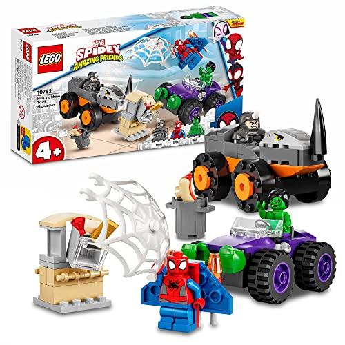 LEGO® Spidey Marvel Hulk vs. Rhino Truck Showdown 10782 Building Kit; Playset Comes with 2 LEGO Spider-Man Vehicles; for Kids Aged 4+