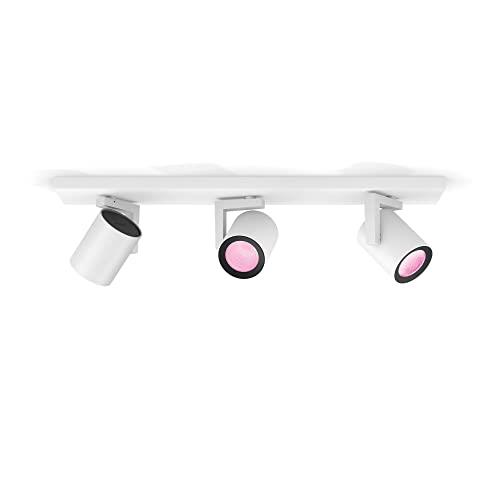 Philips Hue Argenta White & Colour Ambiance Smart 3X Ceiling Spotlight Bar LED (GU10) with Bluetooth, White, Compatible with Alexa, Google Assistant and Apple HomeKit