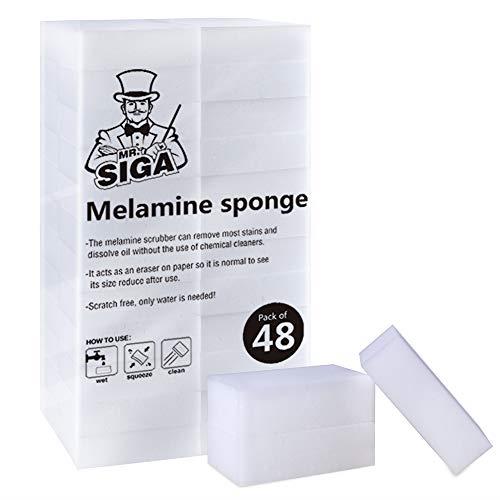MR.SIGA Melamine Sponge, 48 Count, Size 3.1" x 1.9" x 1"