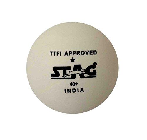 STAG One Star Plastic Table Tennis Ball (40mm, White) - Pack of 6