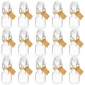 BLUE PANDA Mini Swing Top Glass Bottles with Lids, 2 oz Flip Top Glass Bottles for Wedding Party Favors, with Kraft Tags and Jute Twine (15 Pack)