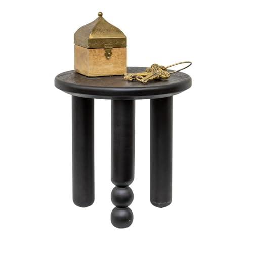 Willow & SilkFurniture Wooden Stool Chair Black Home Indoor Room Decor Designer Side Table