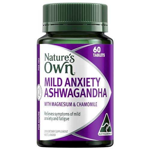 Nature's Own Mild Anxiety Ashwagandha Tablets 50 - Contains Ashwagandha, Vitamin B6, Magnesium, Chamomile - Relieves Mild Anxiety Symptoms, Fatigue - Supports Nervous System Function