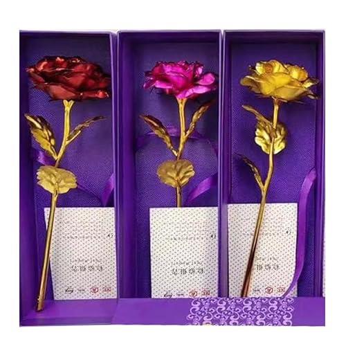 LYLAC Rose "24K Gold" Artificial Flower in Gift Box with Gift Bag 37X10X6.5CM