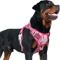 Auroth Tactical Dog Harness for Small Medium Large Dogs No Pull Adjustable Pet Harness Reflective K9 Working Training Easy Control Pet Vest Military Service Dog Harnesses Large, Pink Camo