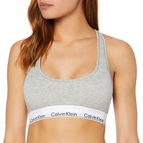 Calvin Klein Women's Modern Cotton - Bralette Casual Bustier - Grey - Medium