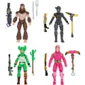 Fortnite Squad Mode 4 Figure Pack, Series 4 - Includes 4” King Flamingo, Prickly Patroller, Bigfoot, Elite Agent, Plus 5 Harvesting Tools, 4 Weapons, 4 Building Materials - Battle Ready