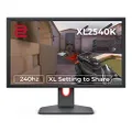 BenQ Zowie XL2540K 24.5-inch 240Hz Gaming Monitor |1080P 1ms| Smaller Base | Flexible Height & Tilt Adjustment | XL Setting to Share |Customizable Quick Menu|Black Equalizer|Color Vibrance, Dark Grey