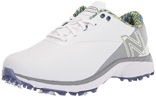 New Balance Men's Fresh Foam X Defender Golf Shoe, White/Grey, 8 Wide