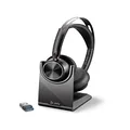 Poly Voyager Focus 2 UC Wireless Headphones + Charging Station (Plantronics) - Active Noise Canceling (ANC), Long Talk Time, Connection to PC/Mac/Phone Via Bluetooth - Teams, Zoom and More