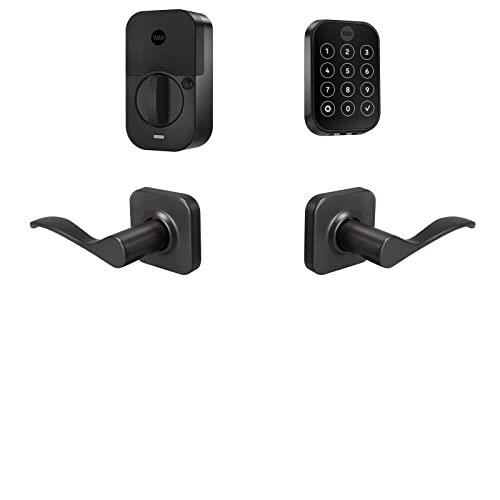 Yale Assure Lock 2 Key-Free Touchscreen with Wi-Fi and Norwood Lever in Black Suede