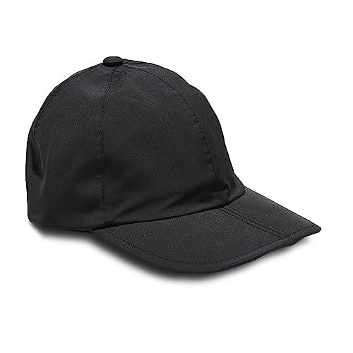 SealSkinz Salle Waterproof Men's Foldable Peak Cap, Black, One Size