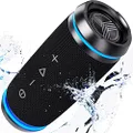 TREBLAB HD77 - Revolutionary Portable Bluetooth Speaker - 360° True Wireless Stereo, Loudest 25W HD Sound, Loud Powerful Bass, 12H Play, Ambient LED, Best for Sports Workouts Outdoors IPX6 Waterproof