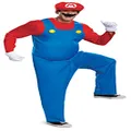 Disguise Mens Mario Costume, Official Super and Hat Adult Sized, Blue, Medium US