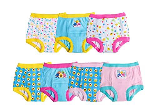 Baby Shark Training Pant Multipacks with Success Tracking Chart & Stickers, Sizes 18m, 2t, 3t, 4t, 7-pack Assorted Pink, 4 Years