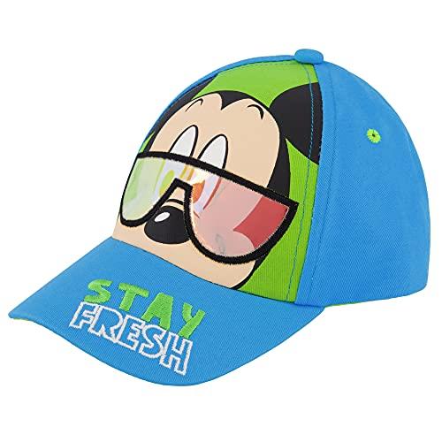 Disney Baseball Cap, Mickey Mouse Adjustable Toddler 2-4 Or Boy Hats for Kids Ages 4-7, Blue/Green, 2-4 Years