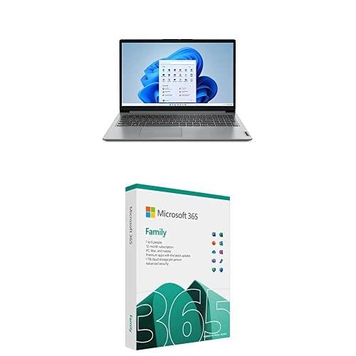 Lenovo IdeaPad Slim 1i Laptop, 15.6-inch HD, 4GB RAM, 128GB SSD, Intel Pentium N6000, Windows 11 S, Microsoft 365 Personal for 1 Year, Cloud Grey, 82LX002CAU + Microsoft 365 Family 2021