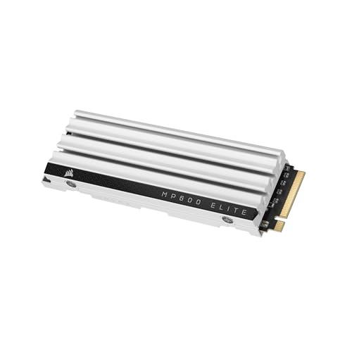 CORSAIR MP600 Elite 2TB M.2 PCIe Gen4 x4 NVMe SSD – Optimised for PS5 – Included Heatsink – M.2 2280 – Up to 7,000MB/sec Sequential Read – High-Density 3D TLC NAND – White