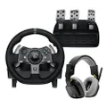 Logitech G920 Driving Force Racing Wheel and Pedals, Force Feedback + ASTRO A10 Gen 2 Wired Headset - Sim Steering Wheel, Pedals and Gaming Headset for Xbox Series X|S, Xbox One and PC, Mac - Black