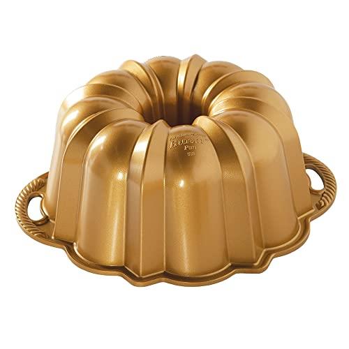 Nordic Ware Anniversary Gold Bundt Cake Pan, Gold, 50077