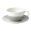 Royal Doulton Coffee Studio Cup & Saucer Set 15 OZ Latte Cup and Saucer, Grey and Off White