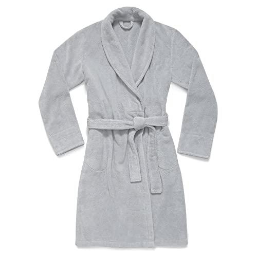 Brooklinen Super-Plush Luxury Spa Unisex Robe, Smoke Gray, Large