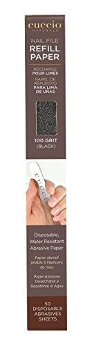 Cuccio 100 Grit Stainless Steel Manicure Nail File Refill 50 Pieces, Black, 50 count