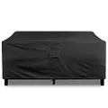 KHOMO GEAR - Panther Series - Waterproof Heavy Duty Outdoor Lounge Loveseat Sofa Patio Cover - Medium - 2 & 3 Seats, Black