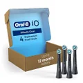 Oral-B iO Series Ultimate Clean Replacement Brush Head for iO Series Electric Toothbrushes, Black, (Pack of 4)