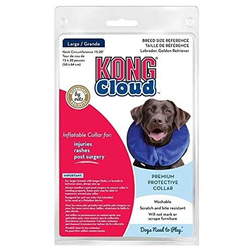 KONG - Cloud Collar - Plush, Inflatable E-Collar - for Injuries, Rashes and Post Surgery Recovery - for Large Dogs/Cats