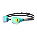 Arena Unisex Cobra Core Swipe Anti-Fog Racing Swim Goggles for Men and Women Polycarbonate Mirror Lens, Emerald-Peacock