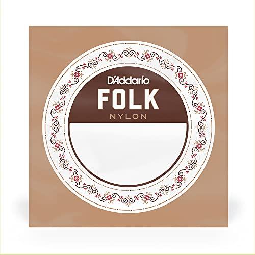 D'Addario BEB037W Folk Nylon Guitar Single String, Bronze Wound, Ball End, 037